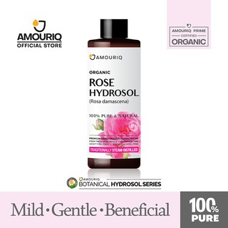 นํ้ากุหลาบออร์แกนิก กลั่นไอน้ำบริสุทธิ์ 100% Organic Rose Water Rosewater Hydrosol Floral Rosa Demascena Steam-Distilled