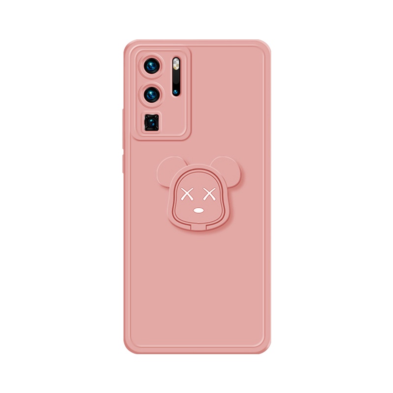สำหรับ Apple iPhone XS XR Max X 8 7 6 6s 14 15 16 Plus 11 12 13 14 15 16 Pro Max SE 2020 การ์ตูนหมีขาตั้งแหวนเคสโทรศัพท์แบบนุ่มฝาหลัง