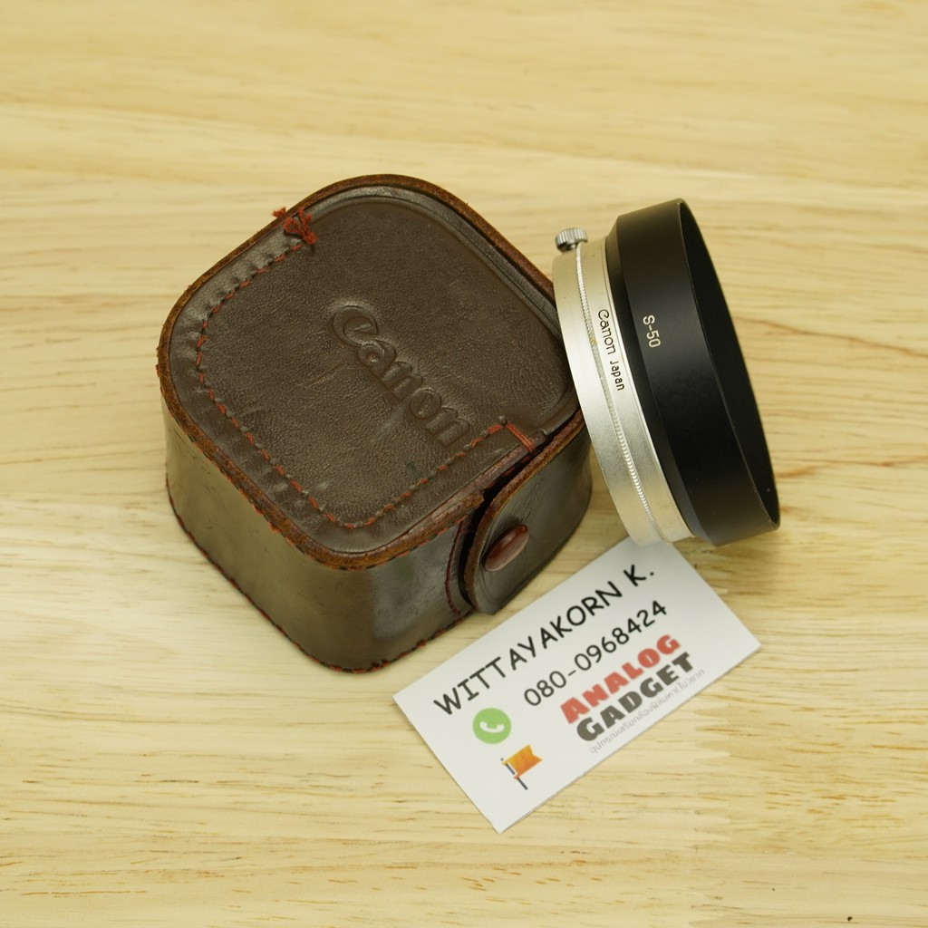 CANON S-50 Lens Hood for 50mm F1.4 Ltm with Brown Leather Case