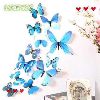 Nkodok 12Pcs 3D Wall Stickers Fridge Magnet Butterflies DIY Sticker Home Decor Kids Rooms Wall Decoration