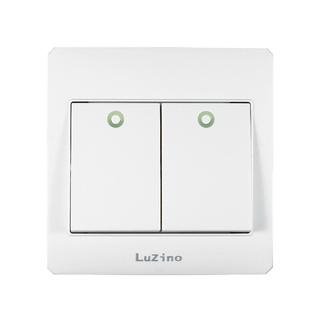 💥โปรสุดพิเศษ!!!💥 ชุดสวิตช์ทางเดียว 2 ช่อง LUZINO รุ่น SURFACE SQ M2-R2K1 สีขาว Switches &amp; Receptacles