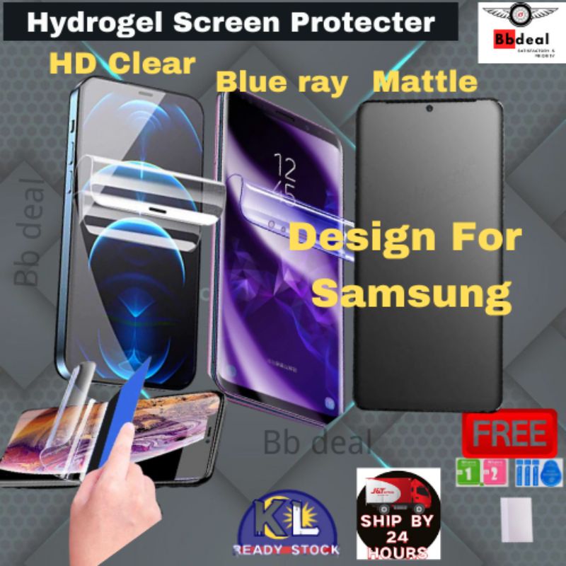 Samsung S20FE 5G/S21/S21 Plus/S21 Ultra 5G/S9/S9+/S8/S8+/S7 Edge/HydrogelProtector/Pelindung หน้าจอ/