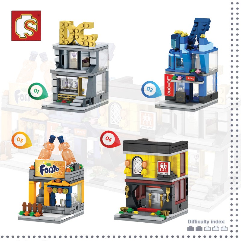 ตัวต่อเลโก้ชุดร้านค้า Docle&amp;Gabbana, Levivs, Fonto, ZWIILLMG (SEMBO BLOCK LEGO)