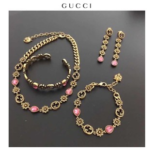 เซตสร้อยคอ กำไล สร้อยข้อมือ ต่างหู Gucci