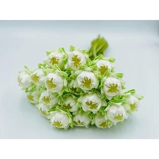 ดอกบัวพับประดิษฐ์ ทำจากผ้า ( 3 ดอก )