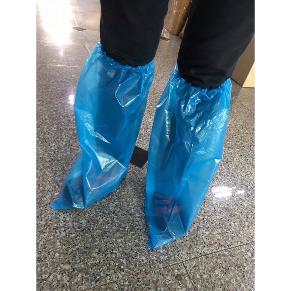 แพ็ค 25 คู่! Leg cover ถุงขากันฝน ถุงสวมเท้า คลุมรองเท้าพลาสติก(แบบยาว) คลุมกันน้ำกันฝน