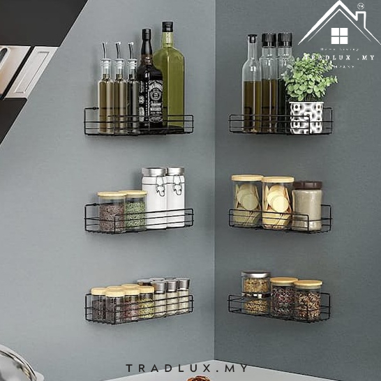 TRADLUX ชั้นวางของในห้องน้ํา Rack Corner Rack Storage Rack มุมชั้นวางของห้องครัวตกแต่งบ้าน Rak bilik