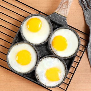 [LOCAL SELLER] 4-Hole Omelet Pan Non-stick Burger Eggs Ham Pancake Maker Frying Pans Pot