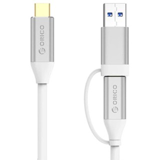 Orico Type-C to C and A Dual Connector Data Cable Length 0.5 m Silver (CCUZ10-05)