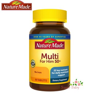 Nature Made Mens Multi 50+ (90 Tablets) วิตามินรวม สำหรับผู้ชายอายุ 50 ปีขึ้นไป (90 เม็ด)