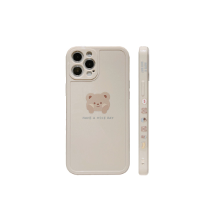 ส่งไวจากไทยเคสโทรศัพท์มือถือ Tpu ลายธงชาติหมีน่ารักสีดําสําหรับ Iphone 11 12 Pro Max 7 8 Plus Iphone Xr Xs Max Se 2020:Royal White,iPhone 12 Pro