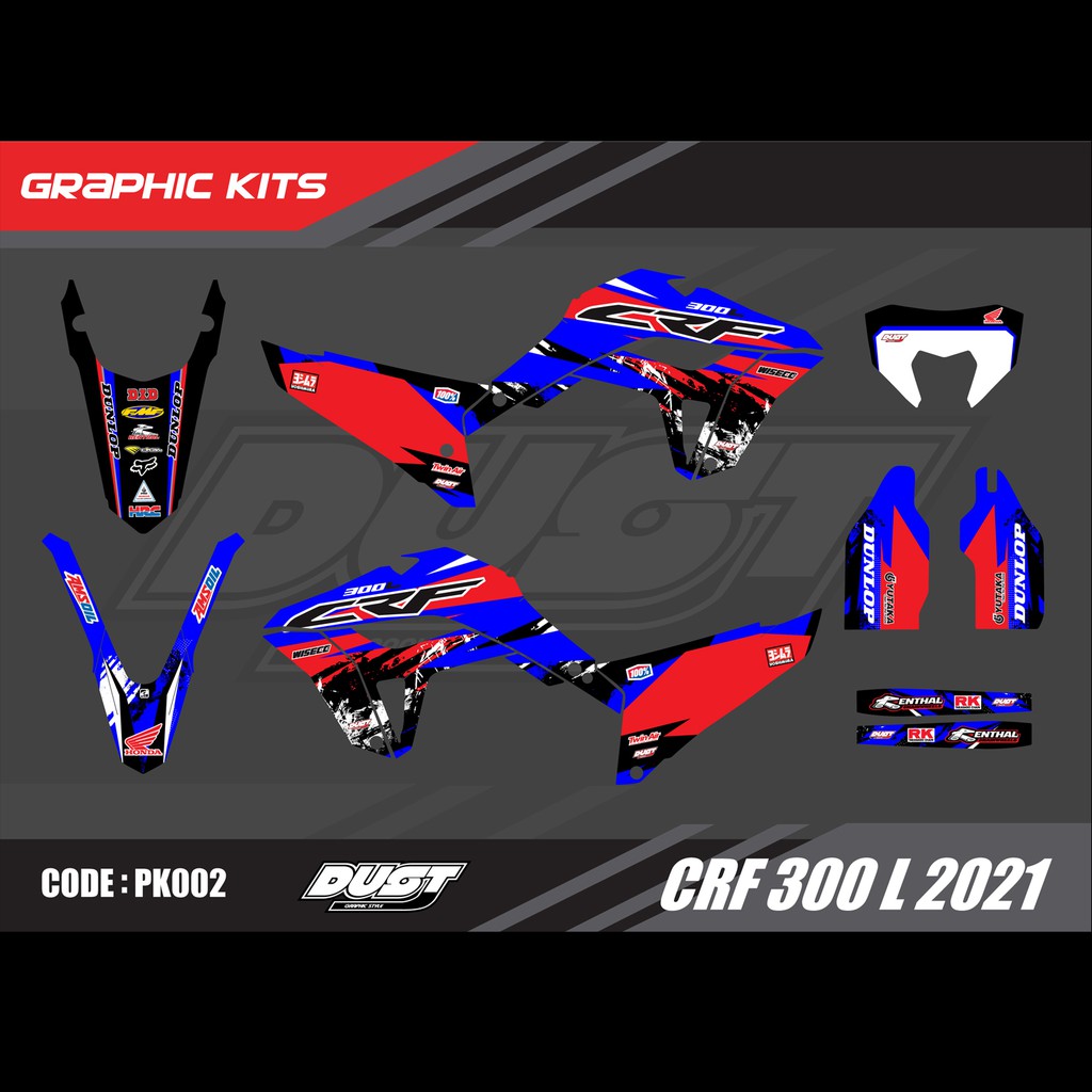 สติ๊กเกอร์วิบาก Honda CRF 300L 2021 ทั้งคัน Graphic kit สติ๊กเกอร์เคลือบเงา สุดคุ้ม
