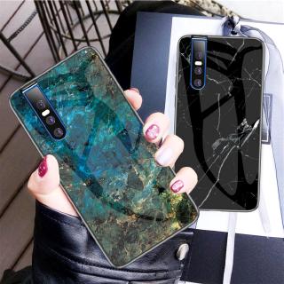 Vivo V15 Pro Y91 Y91i Y93 Y95 Y17 Y85 Marble Ultra-Thin Tempered Glass Back Cover Phone Case เคสโทรศัพท์มือถือแบบบางพิเศษสําหรับ