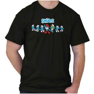 เสื้อยืด Cotton ComfortGILDAN เสื้อยืดคอกลม พิมพ์ลายการ์ตูน Smurfs 80S Papa Smurfette สไตล์ฮิปฮอป เรโทร สําหรับผู้หญิงขน