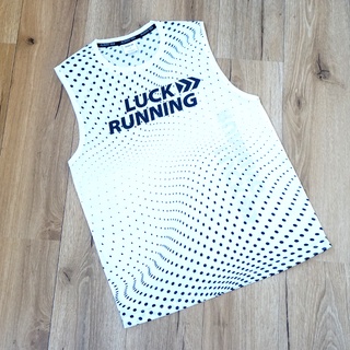 เสื้อวิ่งแขนกุด (ชญ) Luck running ผ้า DryTech  (S11)