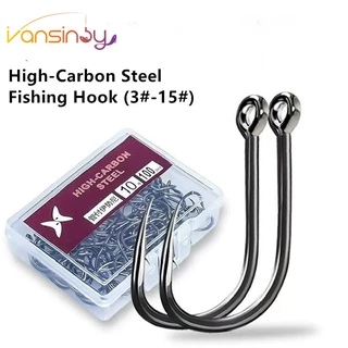 ชุดตะขอตกปลาชุดเหล ็ กคาร ์ บอนแข ็ งแรงน ้ ําจืดน ้ ําจืด Sharp ตกปลาวงกลม Jig Hooks
