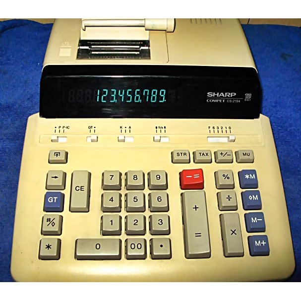 เครื่องคิดเลขไฟฟ้าแบบพิมพ์กระดาษ Sharp รุ่น CS-2194 แบบ 12 หลัก