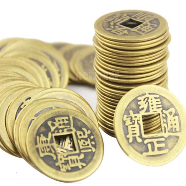 เหรียญจีนฮวงจุ้ย เหรียญอี้จิง ทองเหลือง เหรียญจีนโบราณ ทองเหลือง emperor เหรียญฟอร์จูน Brass เหรียญรู Fortune Money Coin
