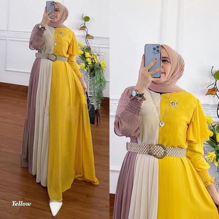 ⭐️ Viola RAINBOW DRESS GAMIS MUSLIM PREMIUM Tille LAPIS Tille LD 110 FIT TO XL (ฟรี BROS) ⭐️⭐️ Muslim MAXI ชุดเดรสแฟชั่น สไตล์โมเดิร์น 3 สี สําหรับผู้หญิง