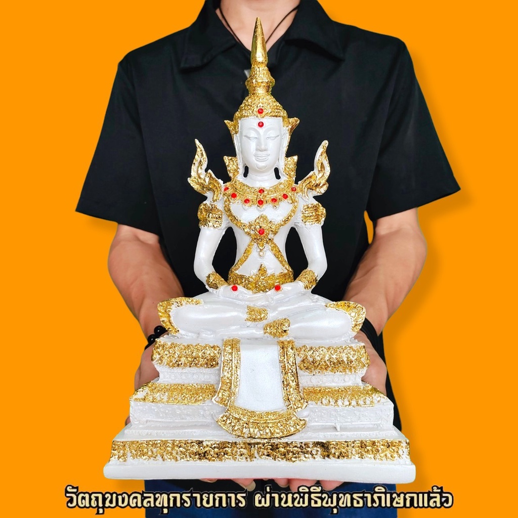 สมเด็จพระศรีอริยเมตไตรยโย สีขาวมุกปิดทอง (หน้าตัก5นิ้ว)ท่านเป็นผู้ที่จะมาตรัสรู้เป็นพระพุทธเจ้าองค์ที่5 ของภัทรกัปนี้