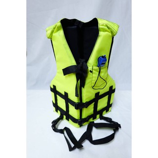 เสื้อชูชีพ Life jacket สีเขียวสะท้อนแสง ไซต์ S รับน้ำหนักได้ถึง 30 กก. ได้รับมาตราฐานจากกรมเจ้าท่า 💦