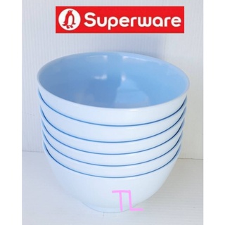 superware ชามโคม6"=6ชิ้น สีฟ้ากลม