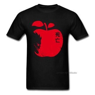 ใหม่ เสื้อยืดผ้าฝ้าย 100% พิมพ์ลาย Death Note Death God &amp; Apple สีแดง ดํา สําหรับผู้ชายS-5XL