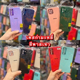 เคส กำมะหยี่ สีพัดเทล รุ่น Huawei Y7Pro(2019) Y7Pro(2018) Y9(2019)🌈 เคส สีพื้น 🌈Infinix Smart5  Smart6 TacnoPop5lite