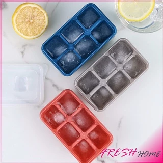 แม่พิมพ์น้ำแข็งก้อน ฝาปิด พร้อมฝา 6 ช่อง Ice tray mould