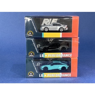 RUF CTR2 Silver / LBWK BMW i8 Peppermint Green and Black / Black and Grey Scale 1:64 ยี่ห้อ Para64