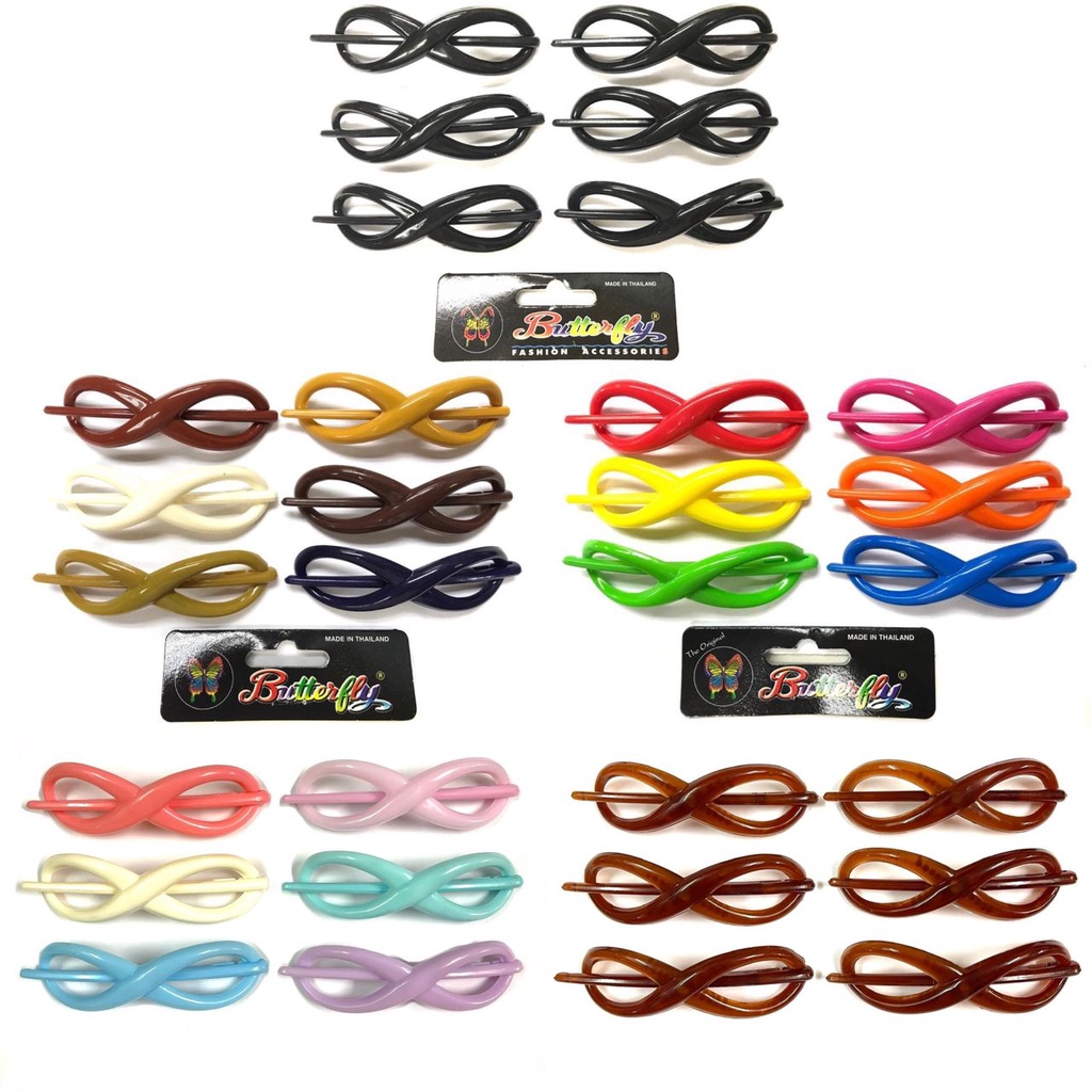 6 ชิ้นคลิปผมแปด Barrettes ผู้หญิง Grips Barrette กิ๊บติดผม Hairdressing 盘发八海夹 女发饰夹 马发卡发饰品
