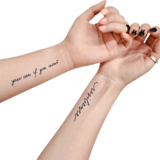 Meet Magic Tattoo】สติกเกอร์รอยสักชั่วคราว ลายภาษาอังกฤษ ราคาถูก