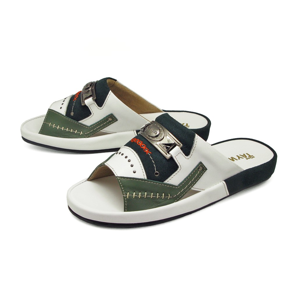 TAYWINแท้ เทวินทร์แท้ รองเท้าแตะ SKF-94 Size37-47 หนังนิ่มขี้ม้า/ขาว/กลับเขียว