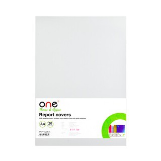 แผ่นพลาสติกทำปก A4 สีขาว (แพ็ค20แผ่น) ONE White plastic cover A4 (pack of 20 sheets) ONE