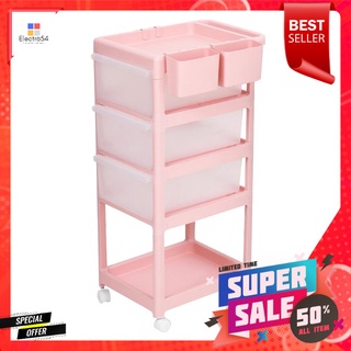 ชั้นวางของ 4 ชั้น มีล้อ STACKO VIVE 42x46x89 ซม. สีชมพู4-TIER UTILITY CART STACKO VIVE 42X46X89CM PINK