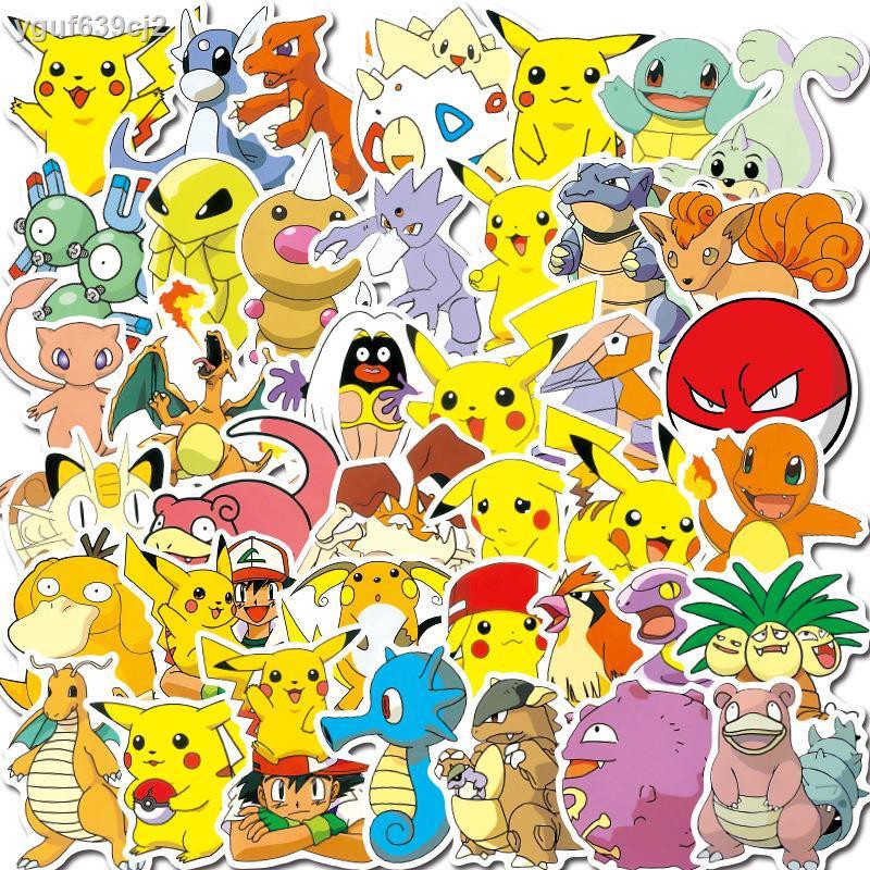 สติ๊กเกอร์คอมพิวเตอร์160 Pokémon สติ๊กเกอร์กันน้ำ Pikachu การ์ตูนอะนิเ ...