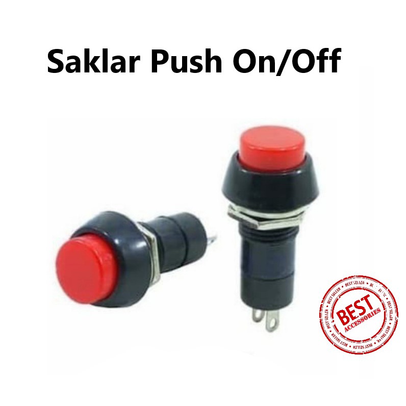 TOMBOL Push On Off TOGGLE สวิตช์ปุ่ม Round Color Button Switch 2 PIN