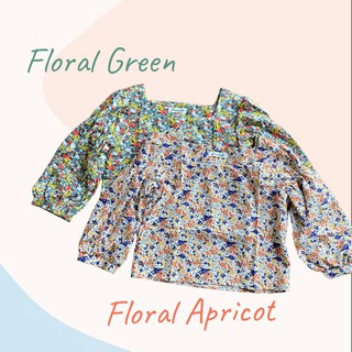 Floral เสื้อแขน 3 ส่วนจั๊มปลายแขน