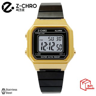 Z-CHRO นาฬิกาข้อมือ หน้า Casio รุ่น 71802 สไตส์ F-91WG ดิจิตอล บอกวันที่ ตั้งปลุก จับเวลา