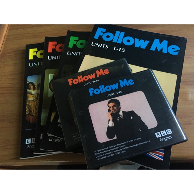 หนังสือเรียนภาษาอังกฤษด้วยตัวเอง follow me แถมแผ่นซีดี4แผ่น