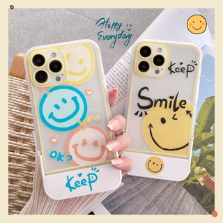 2in1 เคสโทรศัพท์มือถือ ซิลิโคนนุ่ม ใส ลายหน้ายิ้ม พร้อมที่ตั้งวาง สําหรับ iphone 7plus 8plus 11 12 13 14 pro xs XR max