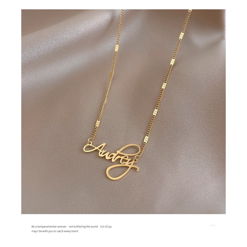 Bonlavie 【สร้อยคอแบบกําหนดเอง ชื่อ】สร้อยคอสเตนเลส อารมณ์ตัวอักษรภาษาอังกฤษ สร้อยคอด้านข้าง เรียบง่าย กระดูกไหปลาร้า สร้อยคอ เทรนด์เครื่องประดับ ราคา ถูกที่สุด ดีลบีเคเค แกลเลอรีภาพที่ 4
