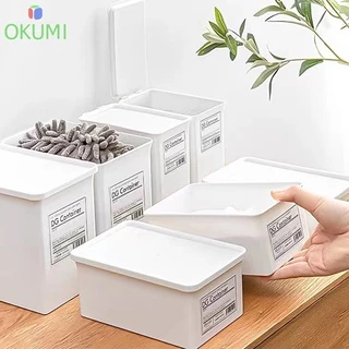OKUMI_SHOP กล่องพลาสติกอเนกประสงค์ ใส่ผงซักผ้า ตัวหนีบเสื้อผ้า กล่องจัดระเบียบ