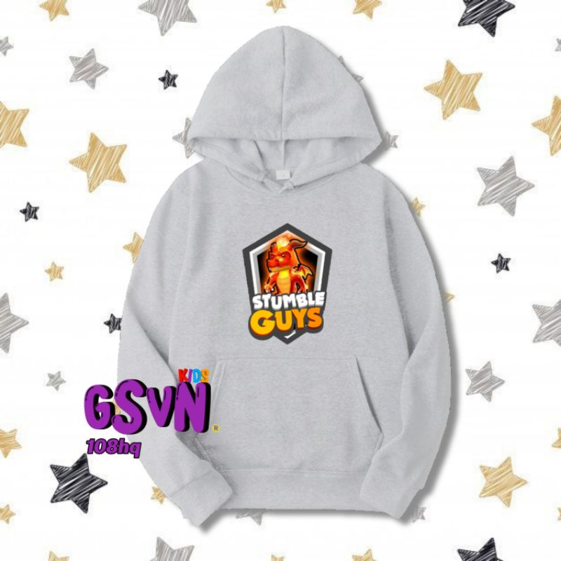 เสื้อแจ็คเก็ตเด็ก - เสื้อกันหนาวมีฮู้ด Stumble Guys โลโก้ตัวอักษร Skin Stumbel Gays Stamble Guys เสื