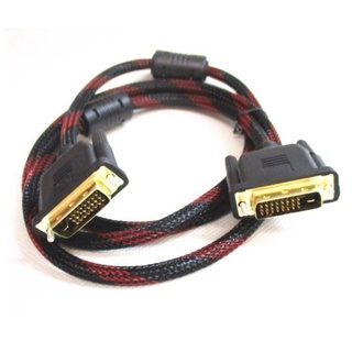 สาย DVI to DVI 24+1 ความยาว1.5เมตร สายถักคุณภาพอย่างดี(สินค้ามีพร้อมส่ง) DVI 24+1 DVI-D หัวทองMale to Male สายจอ หัวดำ