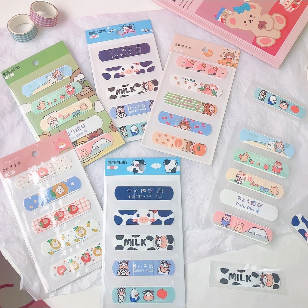5ชิ้น/เซต พลาสเตอร์ปิดแผลลายการ์ตูนน่ารัก -