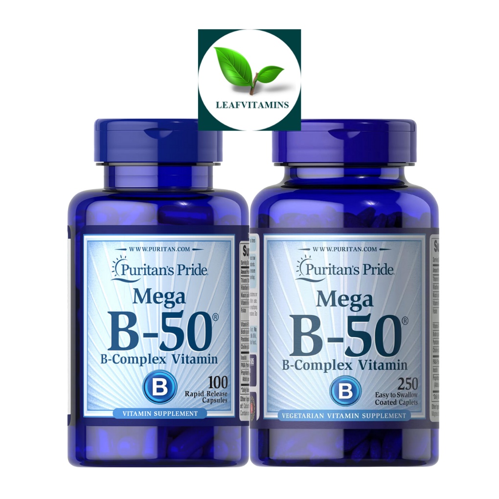 Puritan's Pride Vitamin B-50® Complex / 100 Capsules, 250 Caplets