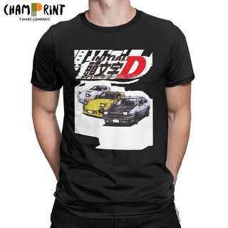 เสื้อยืดแขนสั้น ผ้าฝ้าย พิมพ์ลายอนิเมะ Initial D AE86 &amp; RX7 Sketch สไตล์ญี่ปุ่น สําหรับผู้ชายS-5XL