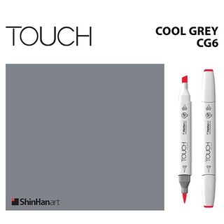 TOUCH TWIN BRUSH MARKER CG6 (COOL GREY) / มาร์คเกอร์หัวพู่กัน-หัวตัดขนาดกลาง รหัส CG6 (COOL GREY)