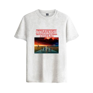 เสื้อยืดคอกลมAlimoo เสื้อยืดผ้าฝ้าย ลาย Stranger Things พลัสไซซ์ XXS 4XLS-4XL